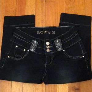 New! Dark Bleu Denim Capris, size 1